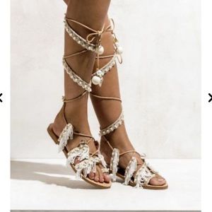 Boho hand made leather sandals